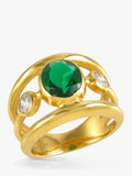 Shyla Gigi crystal cocktail ring 22ct gold plating, imported from the UK