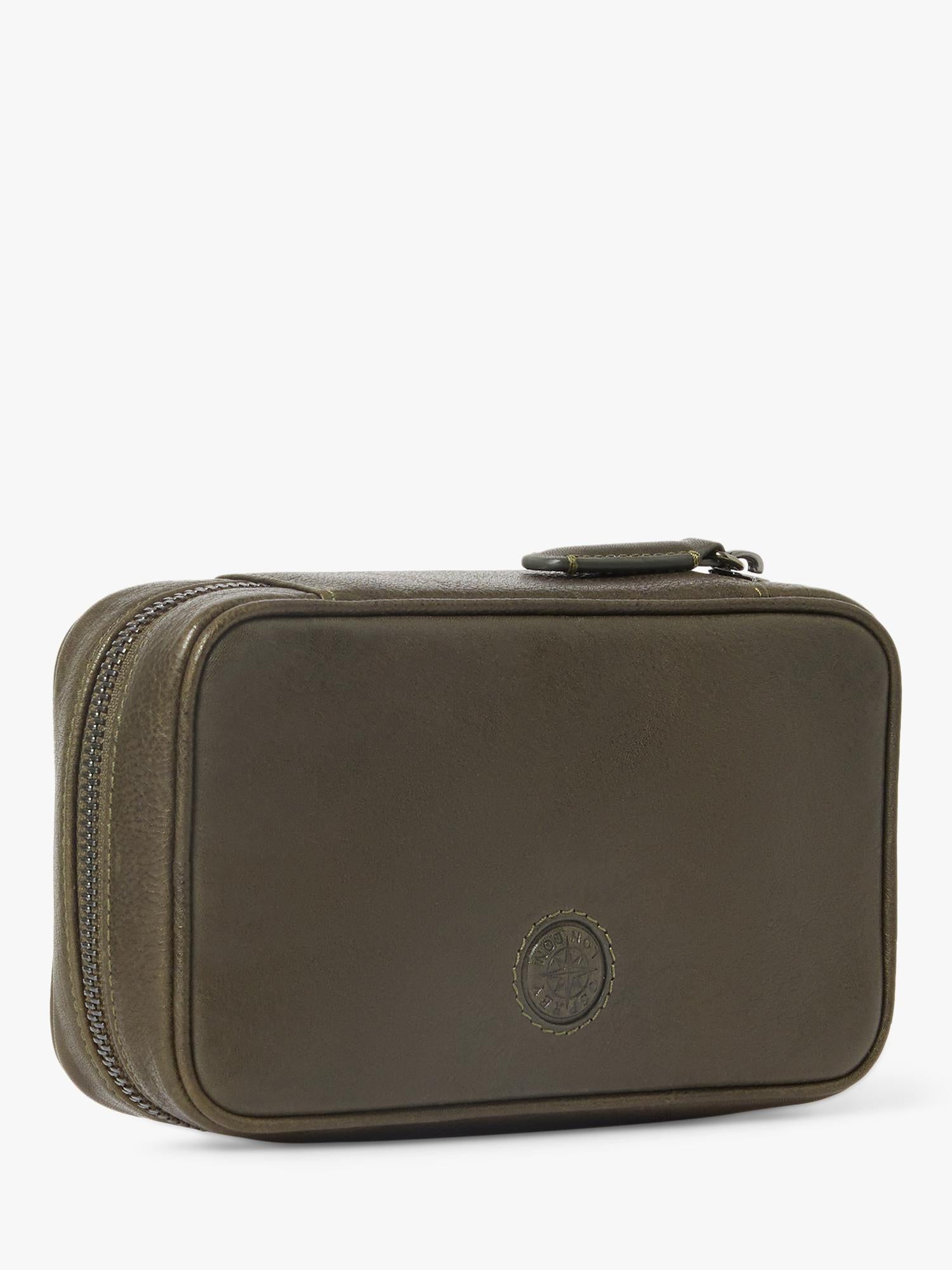 OSPREY LONDON Compass Leather Travel Manager Black, UK version