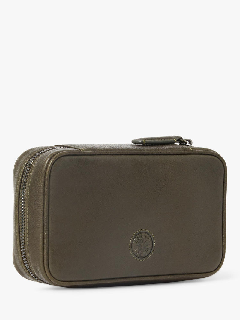 OSPREY LONDON Compass Leather Travel Manager Black, UK version