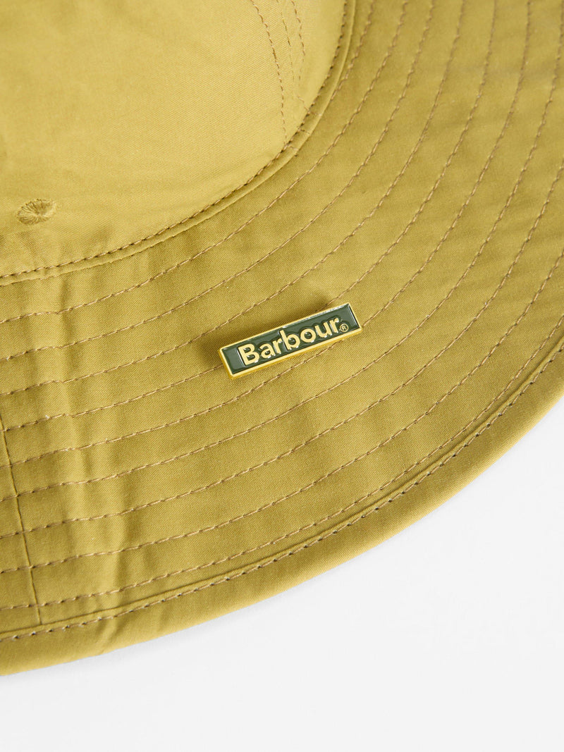 Barbour dry wax cotton bucket hat golden green, UK version