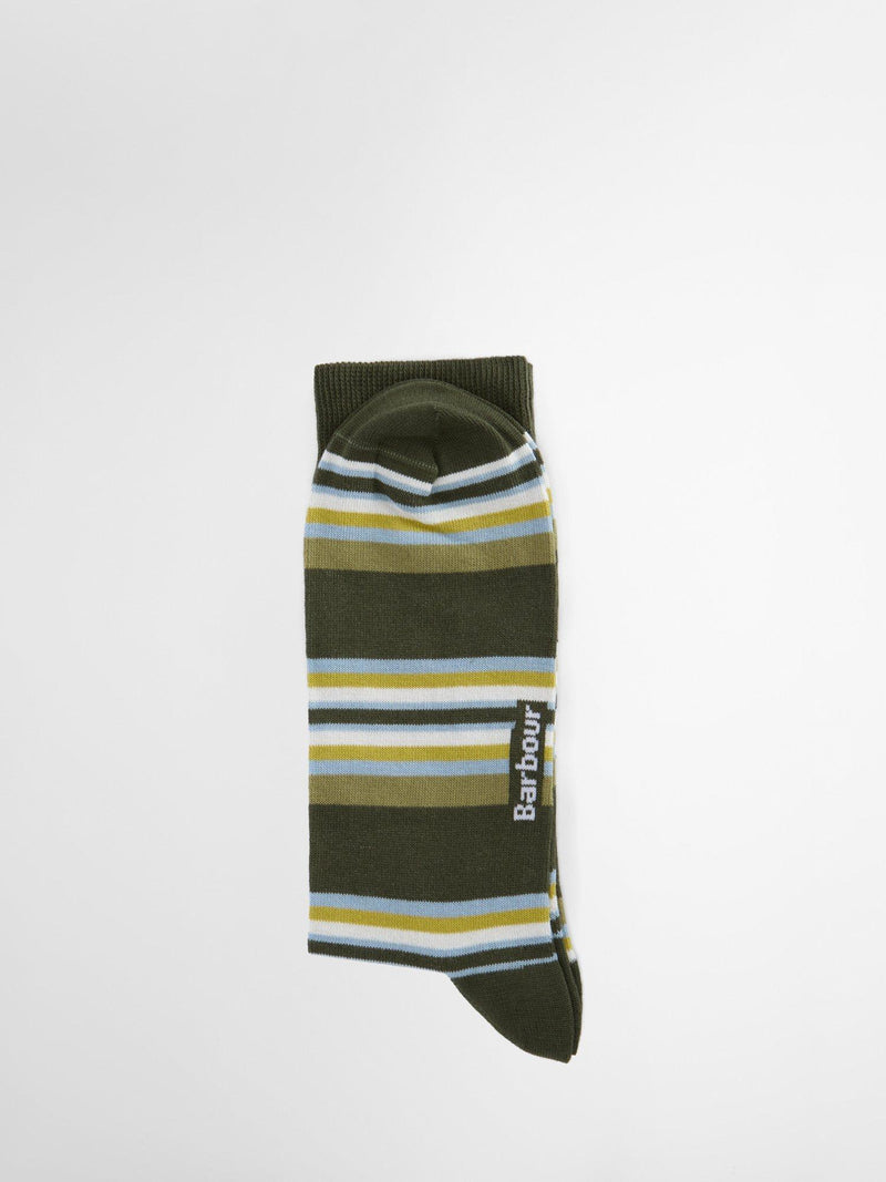 Barbour summer stripe socks pack of 2 olive navy - British product