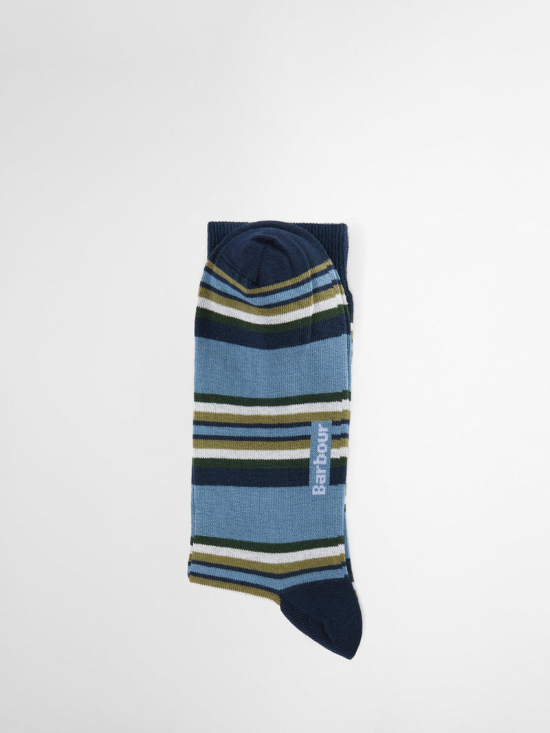 Barbour summer stripe socks pack of 2 olive navy - British product