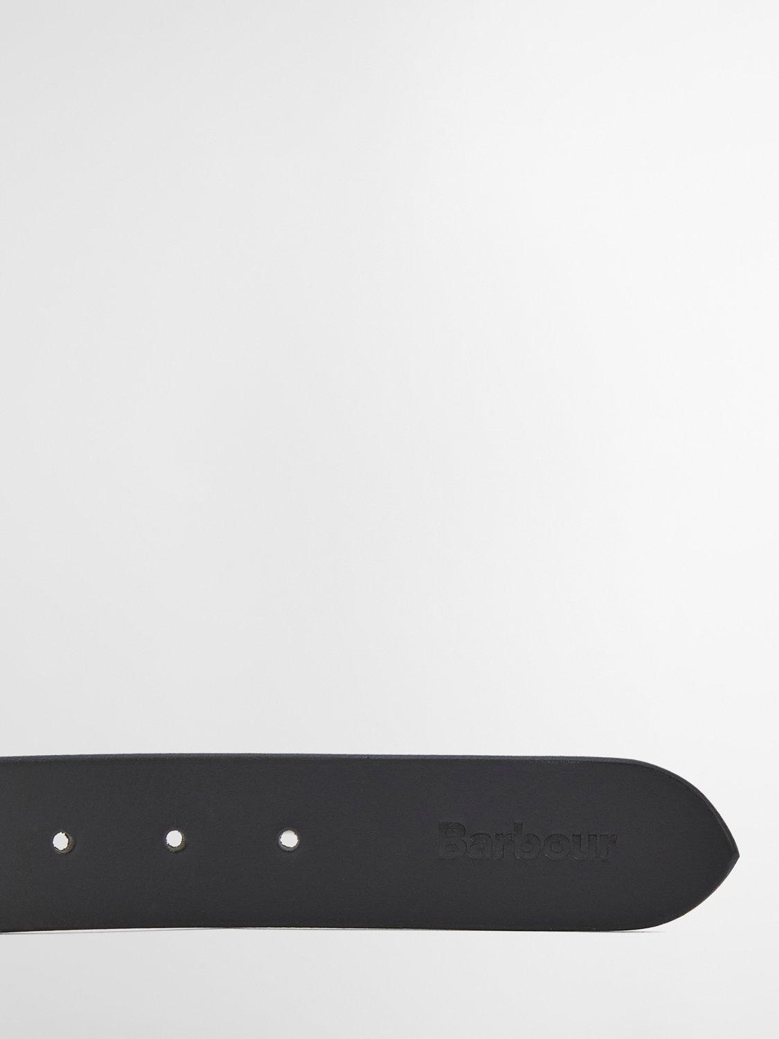 Barbour contrast leather belt black metal buckle (British brand)