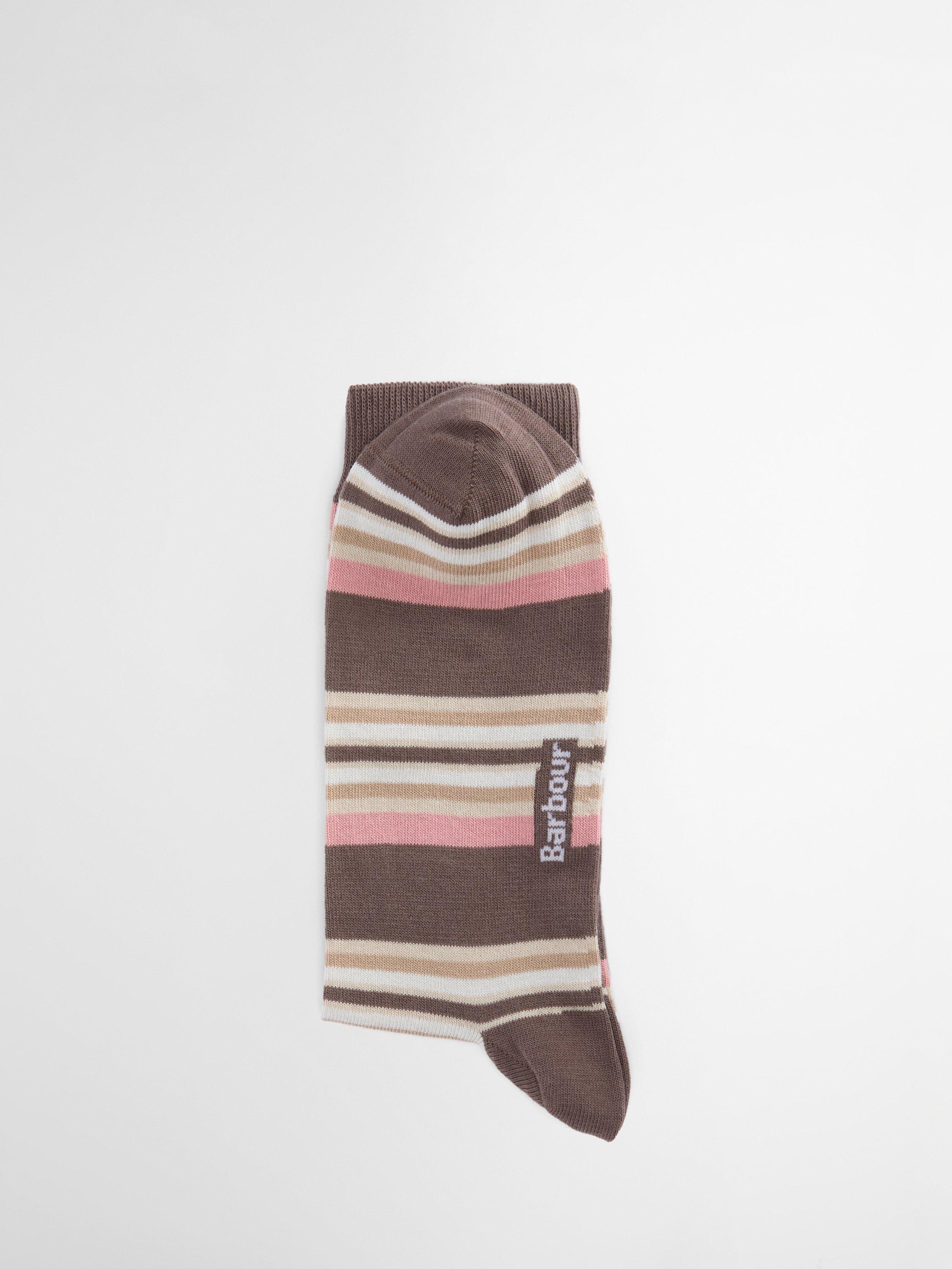 Barbour summer stripe socks pack of two Pink/Navy, UK version