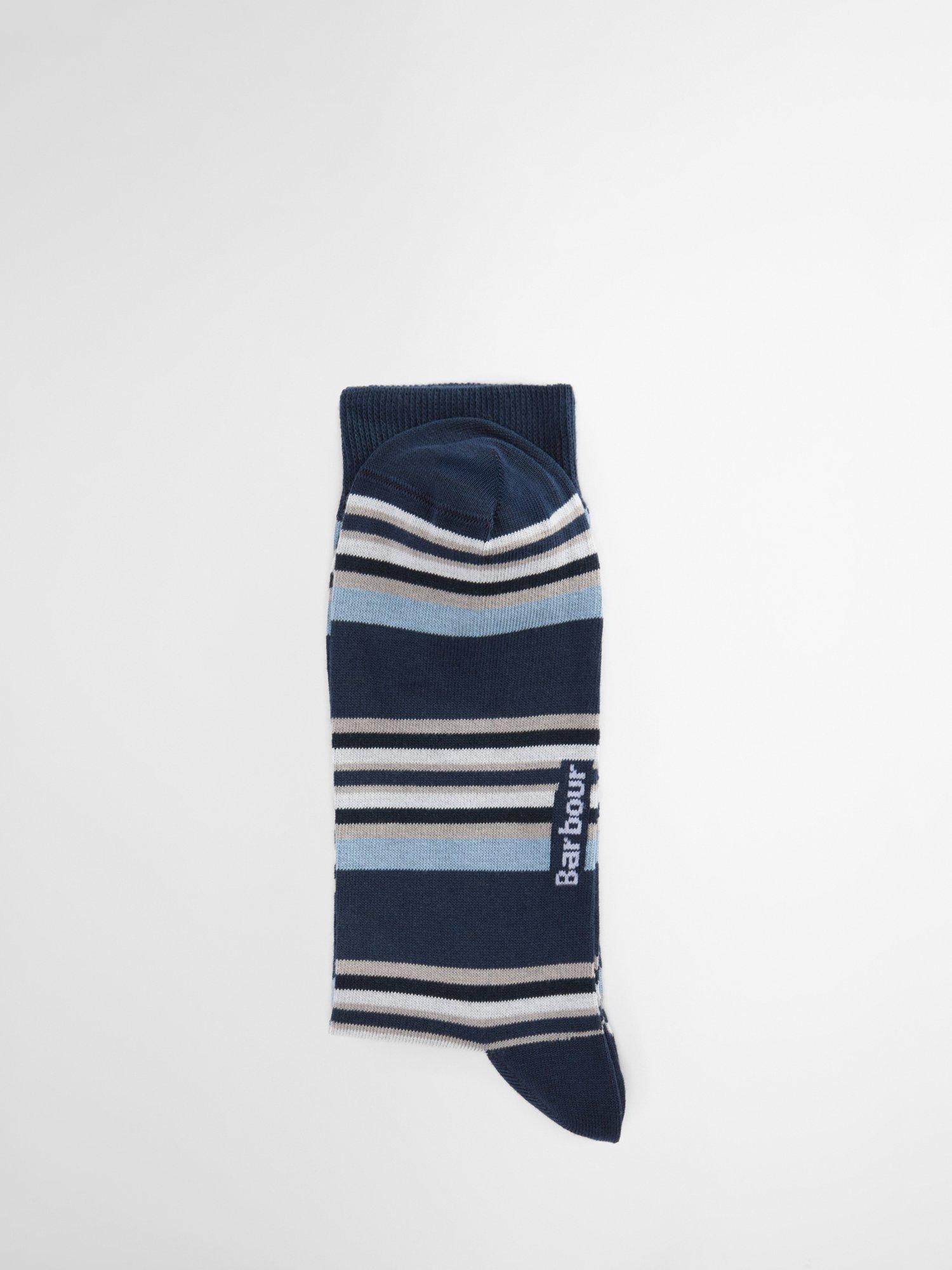 Barbour summer stripe socks pack of two Pink/Navy, UK version