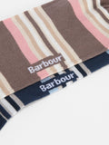 Barbour summer stripe socks pack of two Pink/Navy, UK version