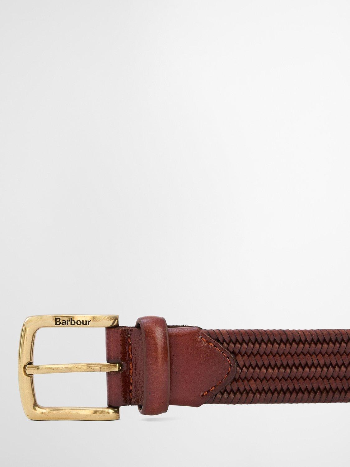 Barbour stretch leather belt brown - British product