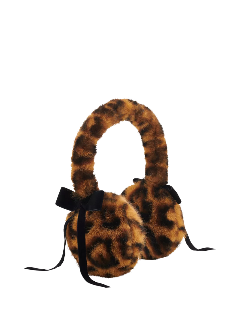 Small Stuff kids' leopard print ear muffs, UK version