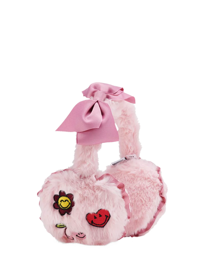 John Lewis Small Stuff Kids' Faux Fur Smiley Ear Muffs, Pink- Buy online at McGrocer