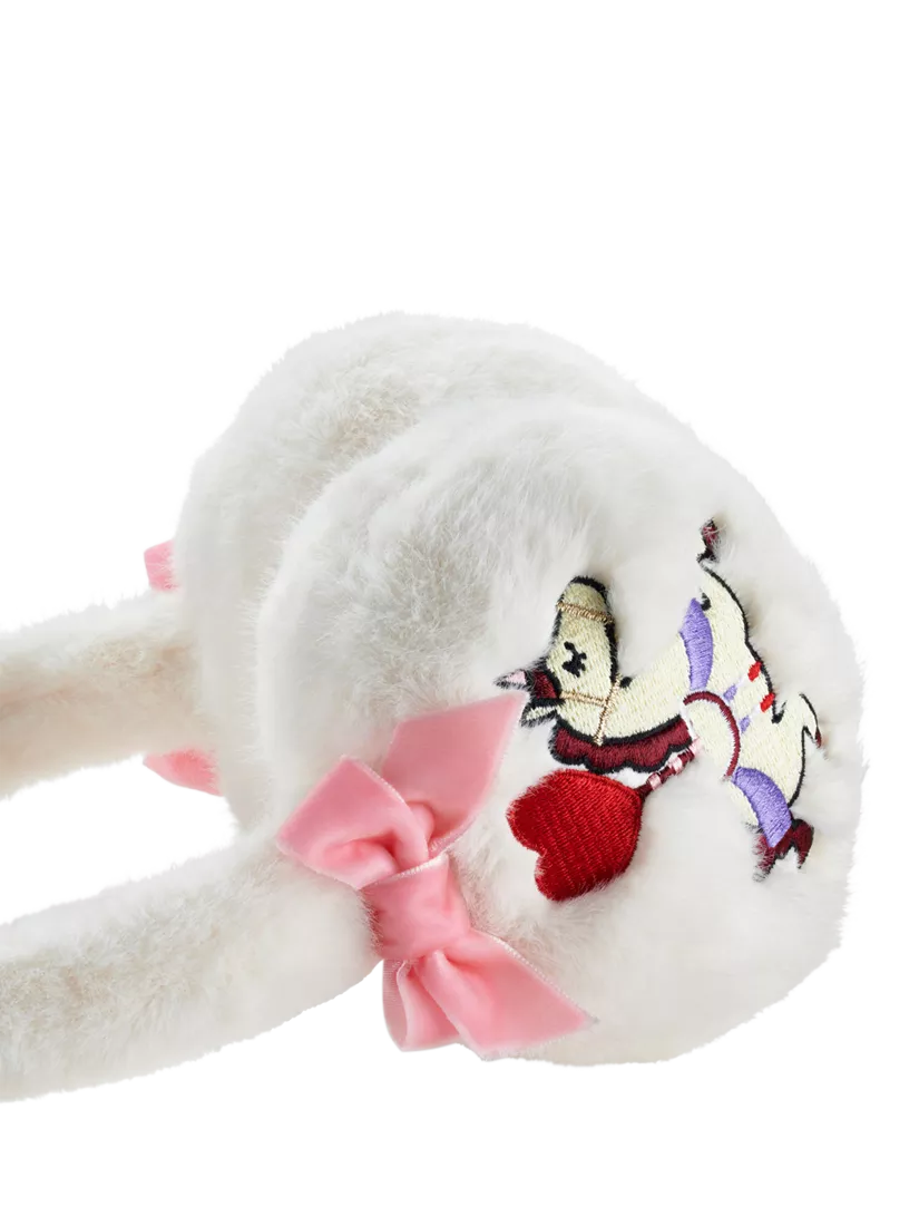 Stych kids faux fur unicorn ear muffs white - British product