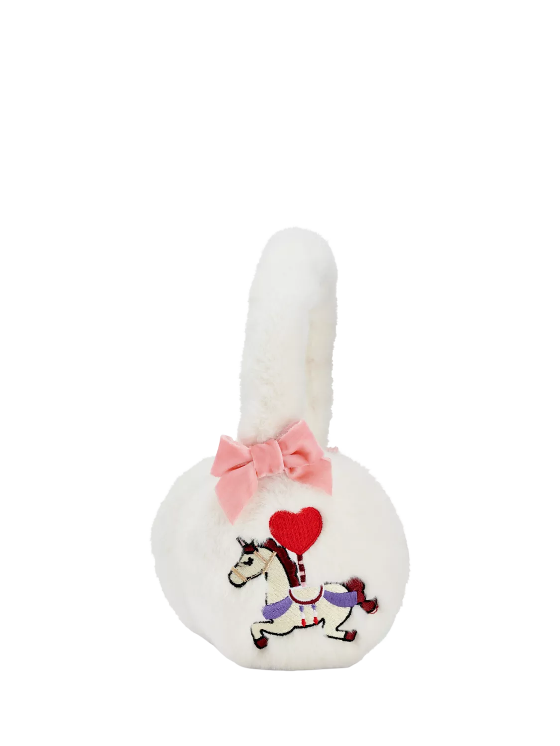 Stych kids faux fur unicorn ear muffs white - British product