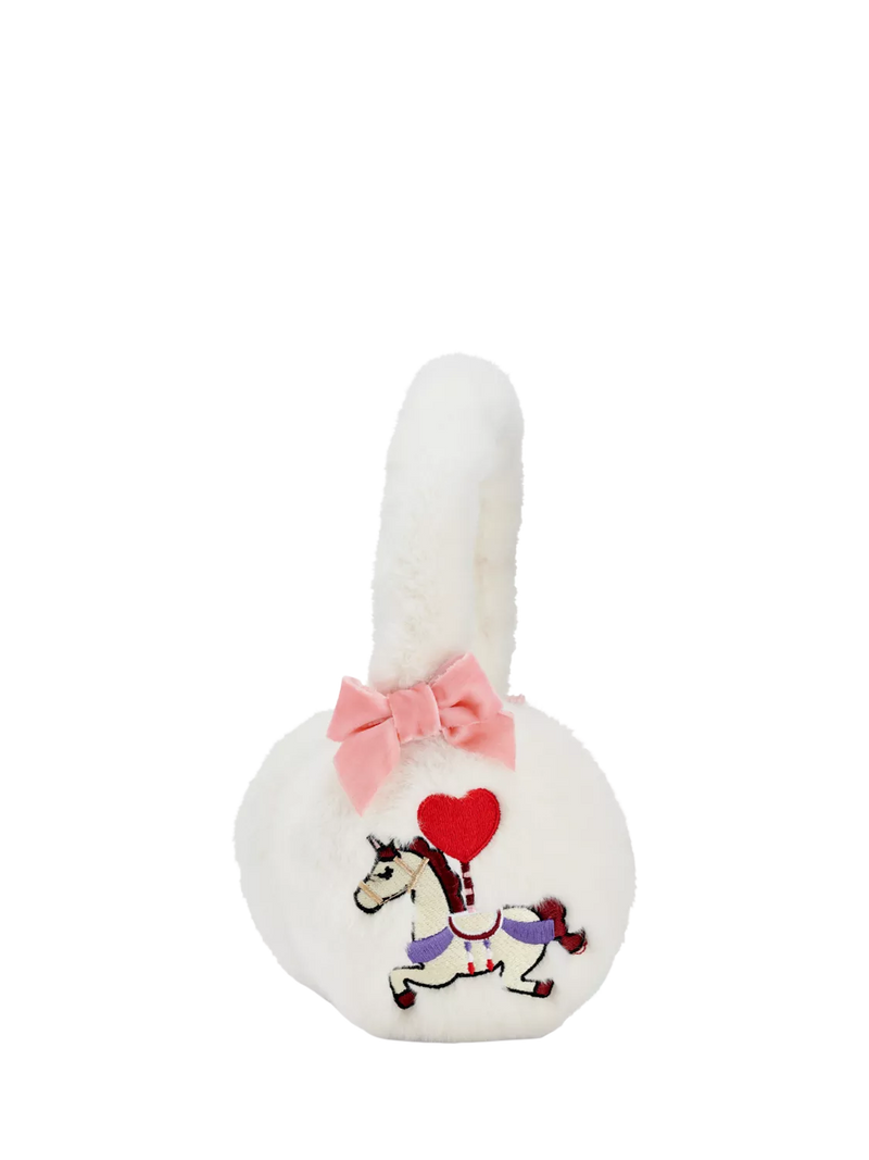 Stych kids faux fur unicorn ear muffs white - British product