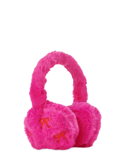 John Lewis Small Stuff Kids' Faux Fur Bow Ear Muffs, Bright Pink- Buy online at McGrocer