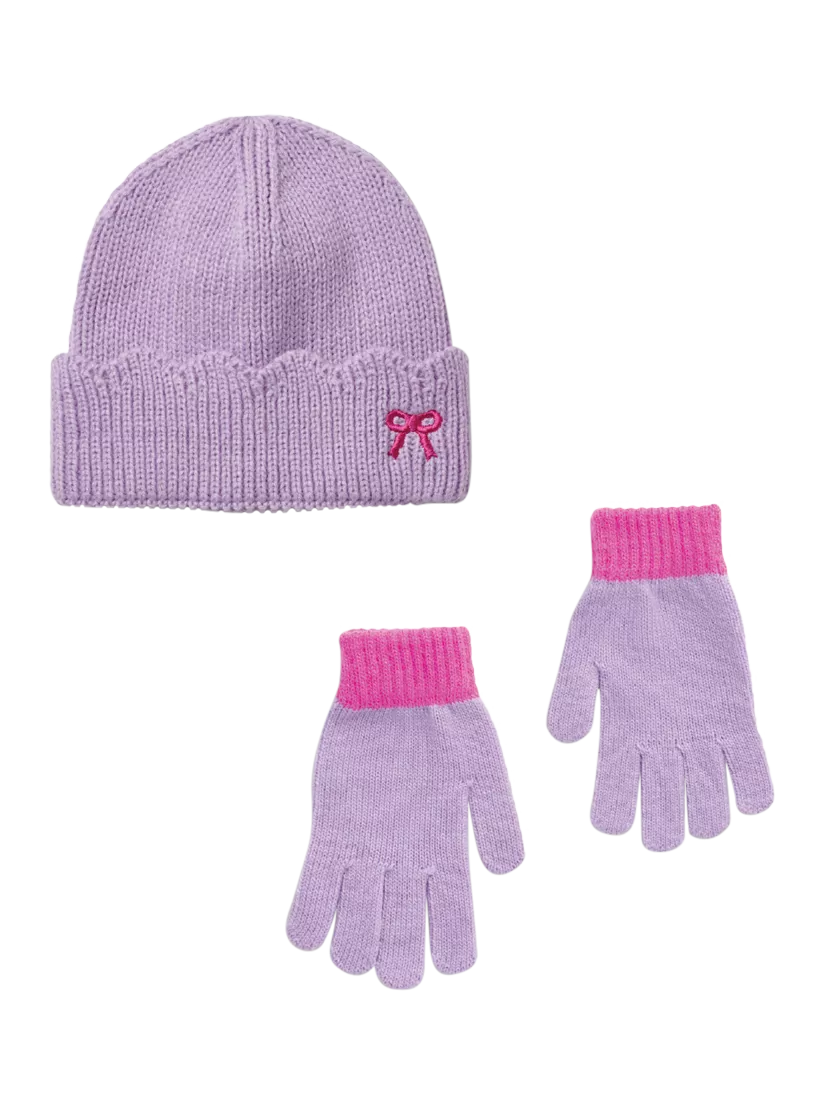 Small Stuff beanie hat and gloves set (British brand)