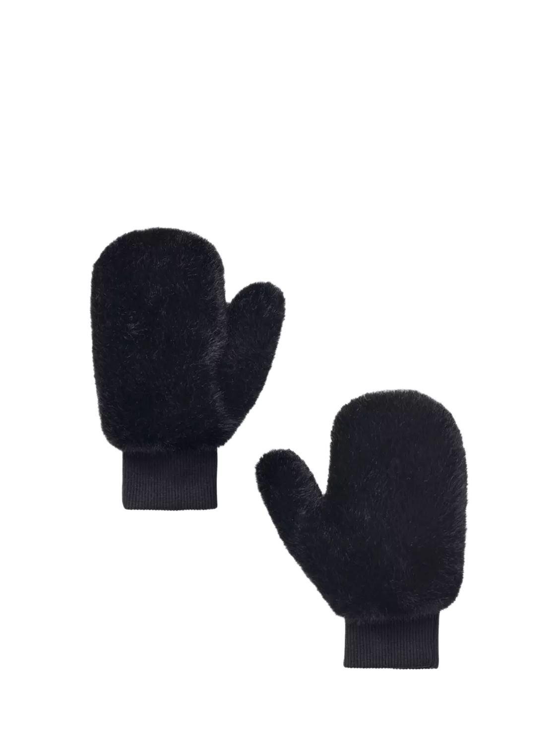 Small Stuff kids faux fur mittens black (British brand)