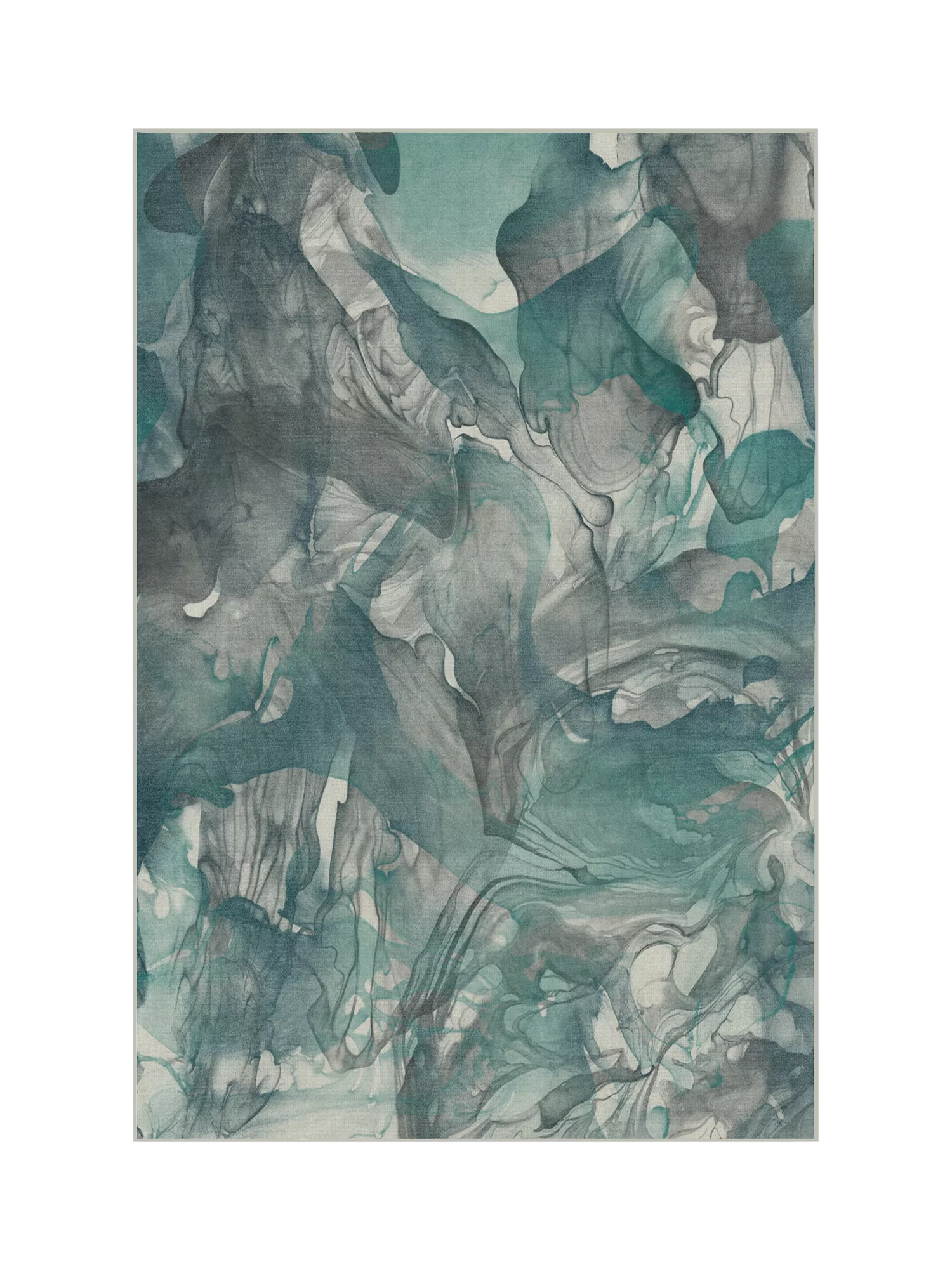 Ruggable Aurora rug Teal Grey 90x60cm, imported from the UK
