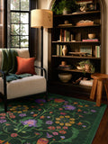 Ruggable Iris Apfel Protea rug forest green 90x60cm, UK version
