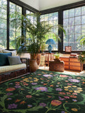 Ruggable Iris Apfel Protea rug forest green 90x60cm, UK version