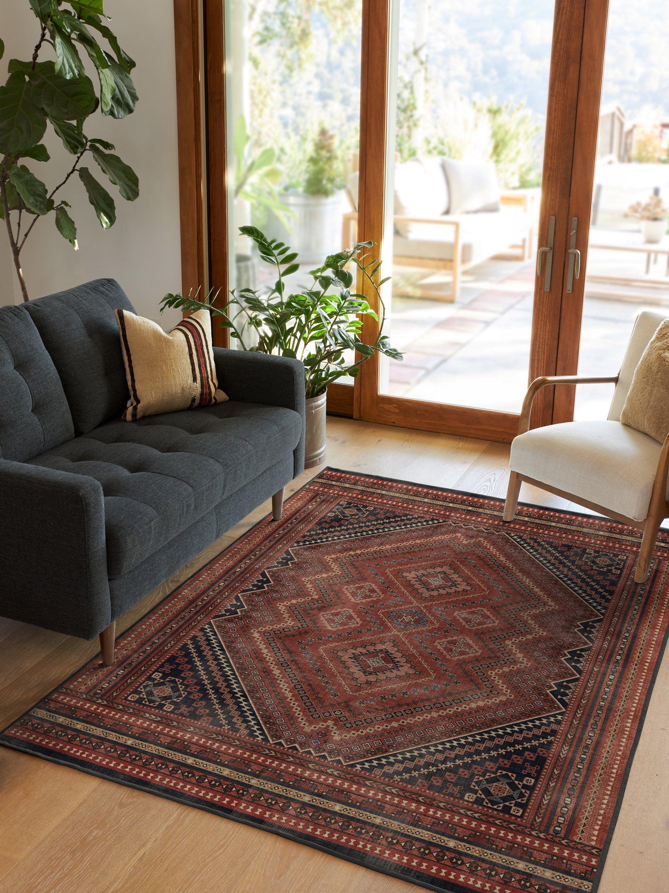 Ruggable Kaden rug Amber Red 90x60cm, imported from the UK