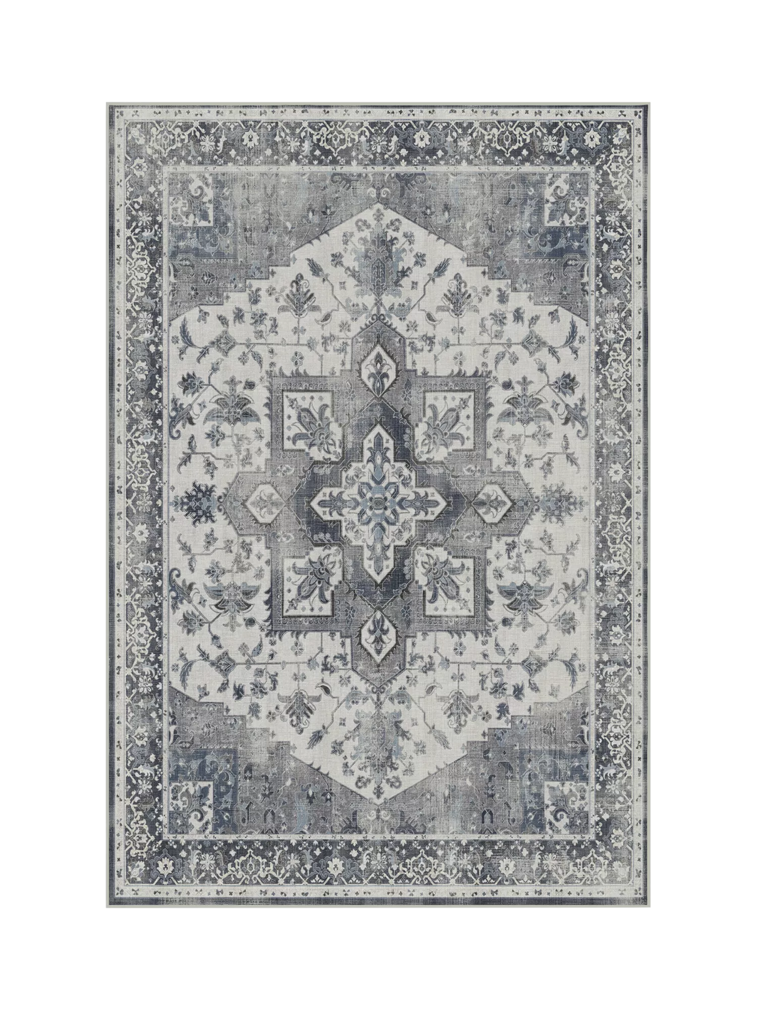 Ruggable Kira Rug, Stone Blue, L90 x W60cm