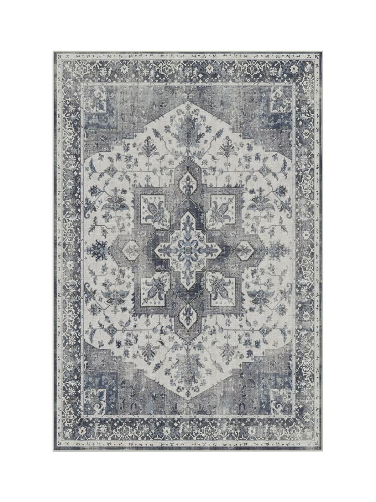 Ruggable Kira Rug, Stone Blue, L90 x W60cm