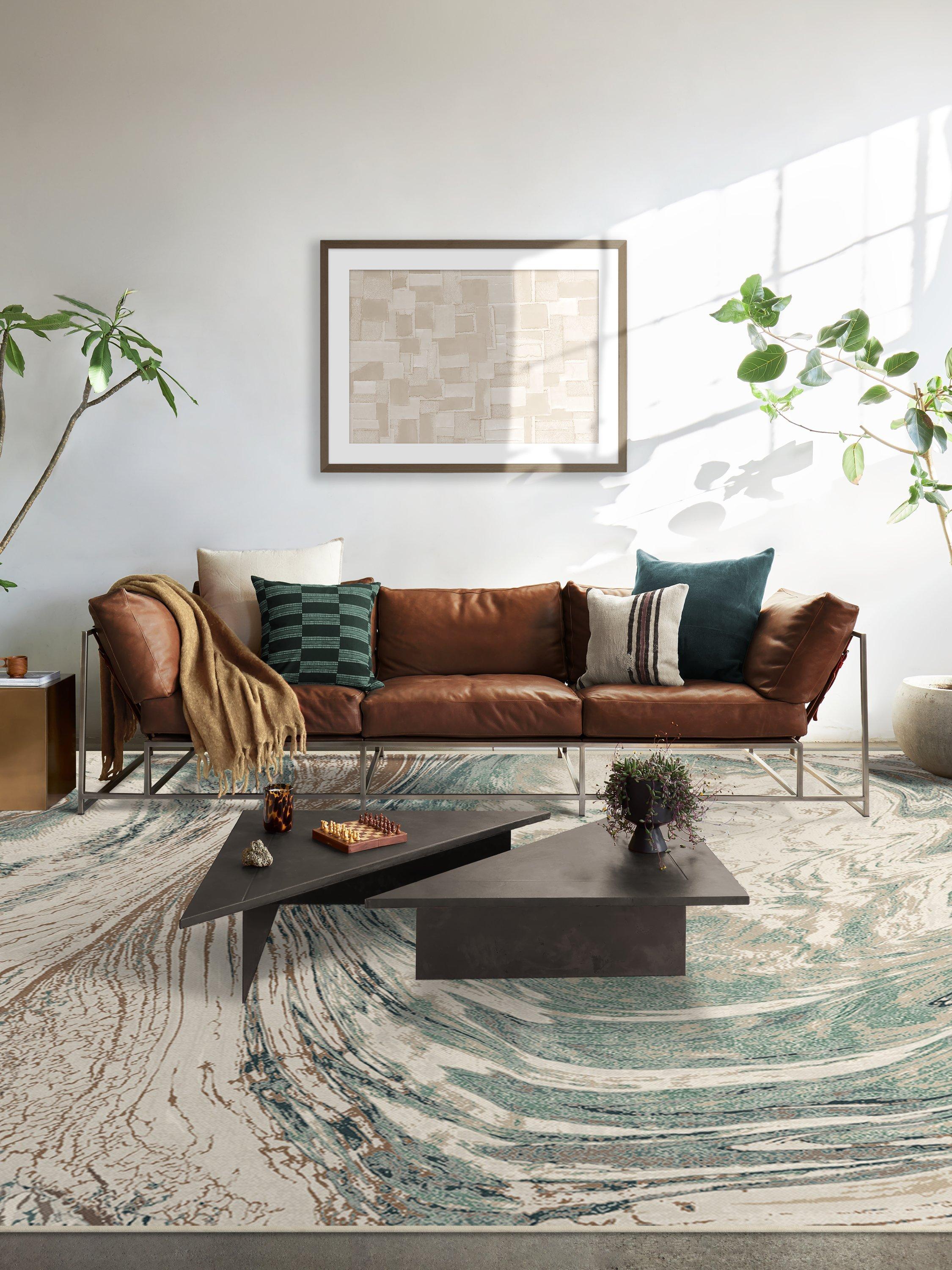 Ruggable rug Natural/Sage 90x60cm (British brand)