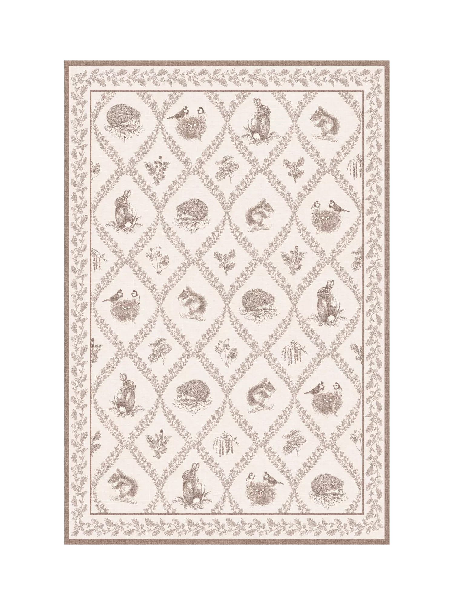 Ruggable x Sanderson Squirrel & Hedgehog Rug, Fawn, L90 x W60cm