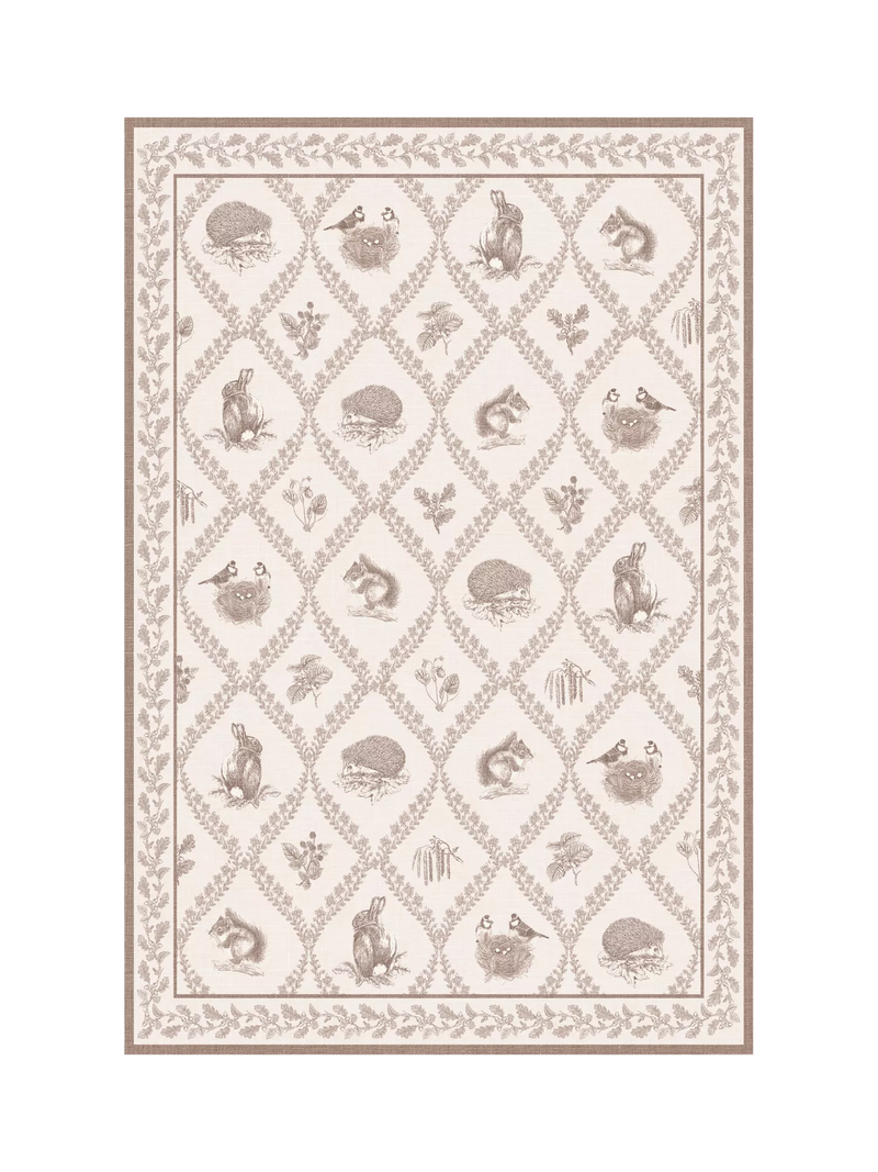 Ruggable x Sanderson Squirrel & Hedgehog Rug, Fawn, L90 x W60cm