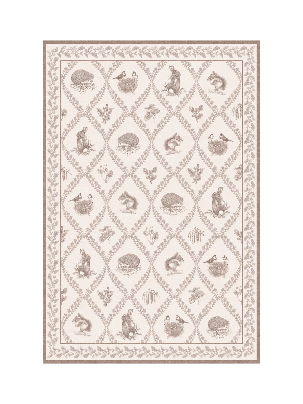 Ruggable x Sanderson Squirrel & Hedgehog Rug, Fawn, L90 x W60cm