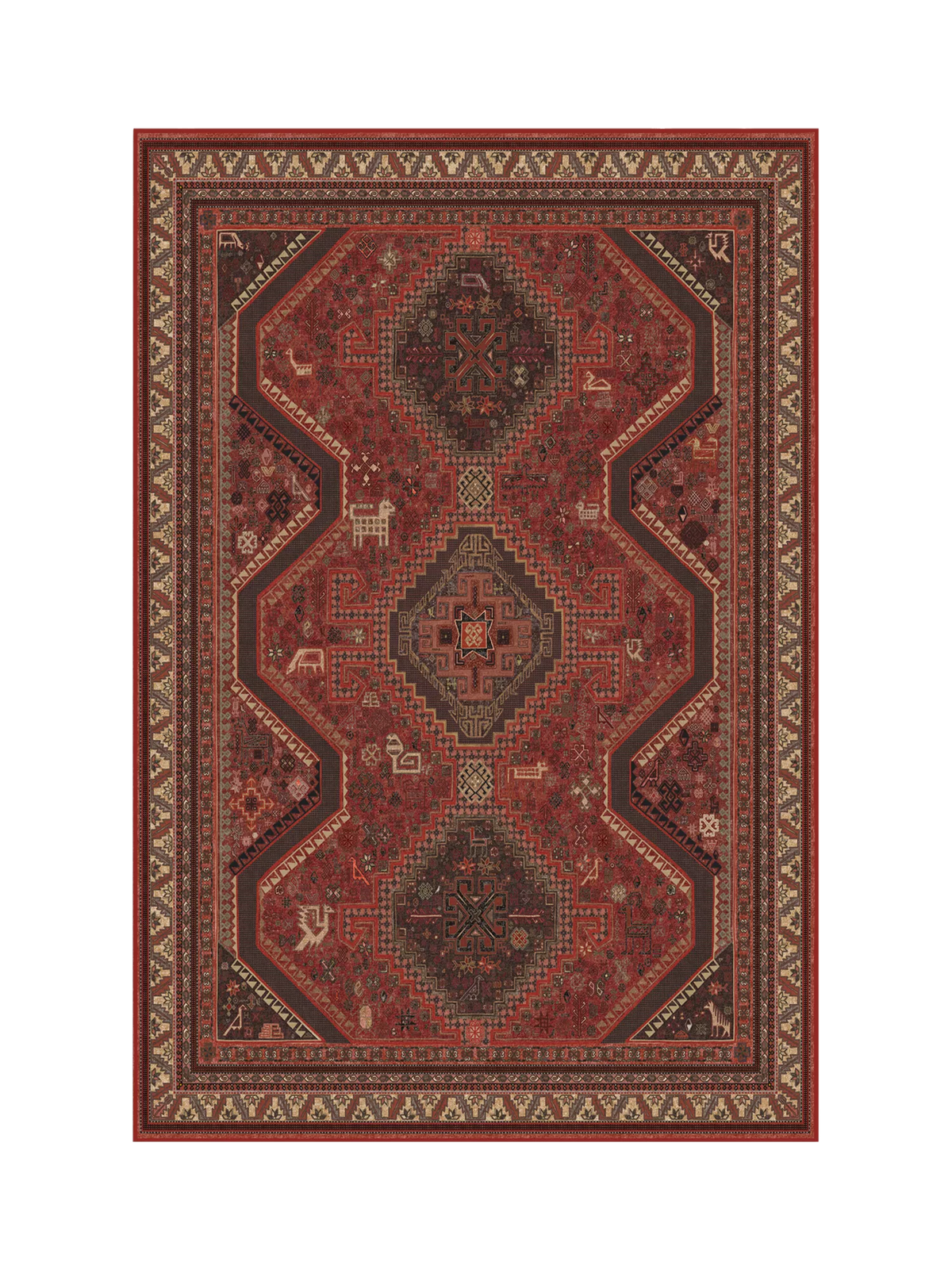 Ruggable Zareen rug Scarlet Red 90x60cm - British product