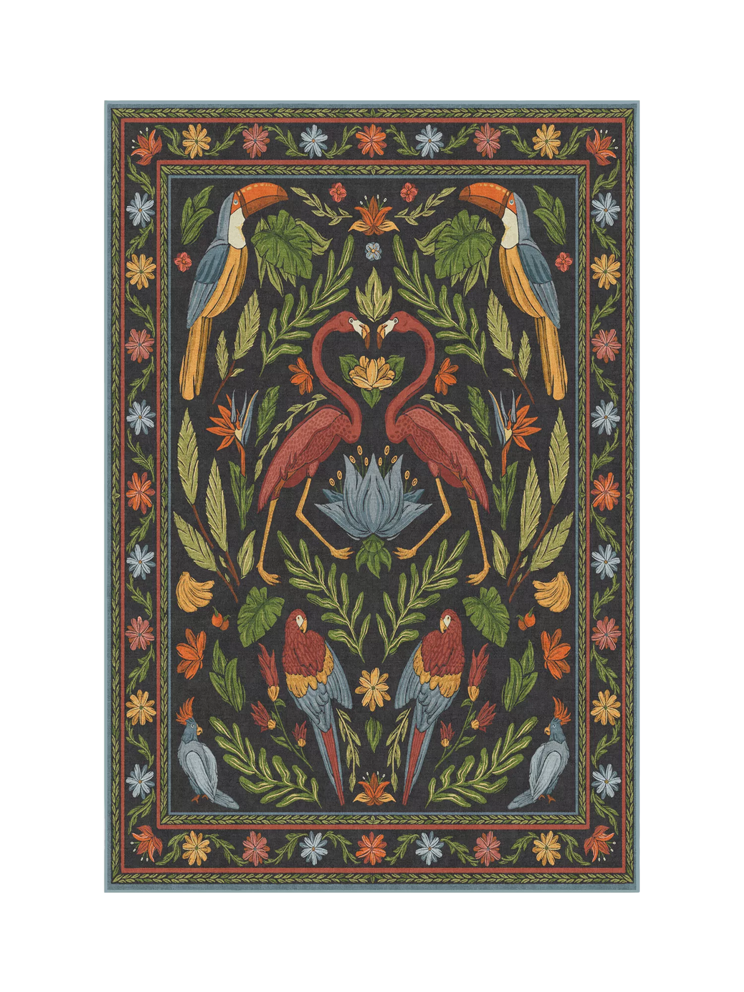 Ruggable Iris Apfel Birds of a Feather Rectangular Rug 90x60cm