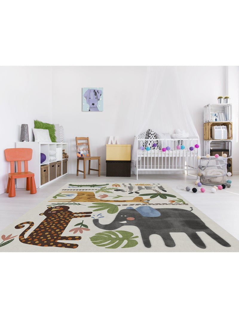 Ruggable Jungle Safari Rug multi 90x60cm, imported from the UK