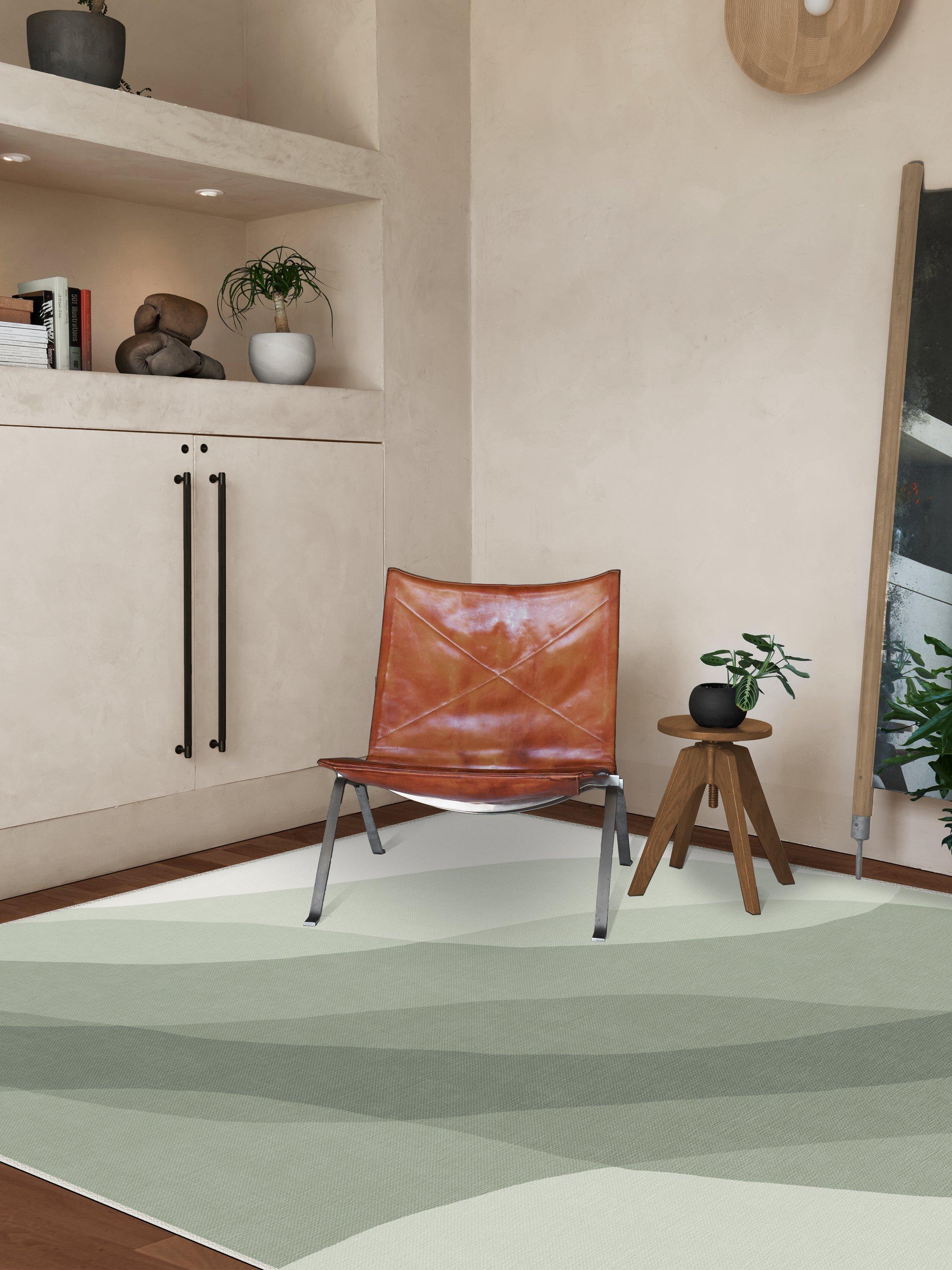 Ruggable Kallan rug sage green 90x60cm - British product
