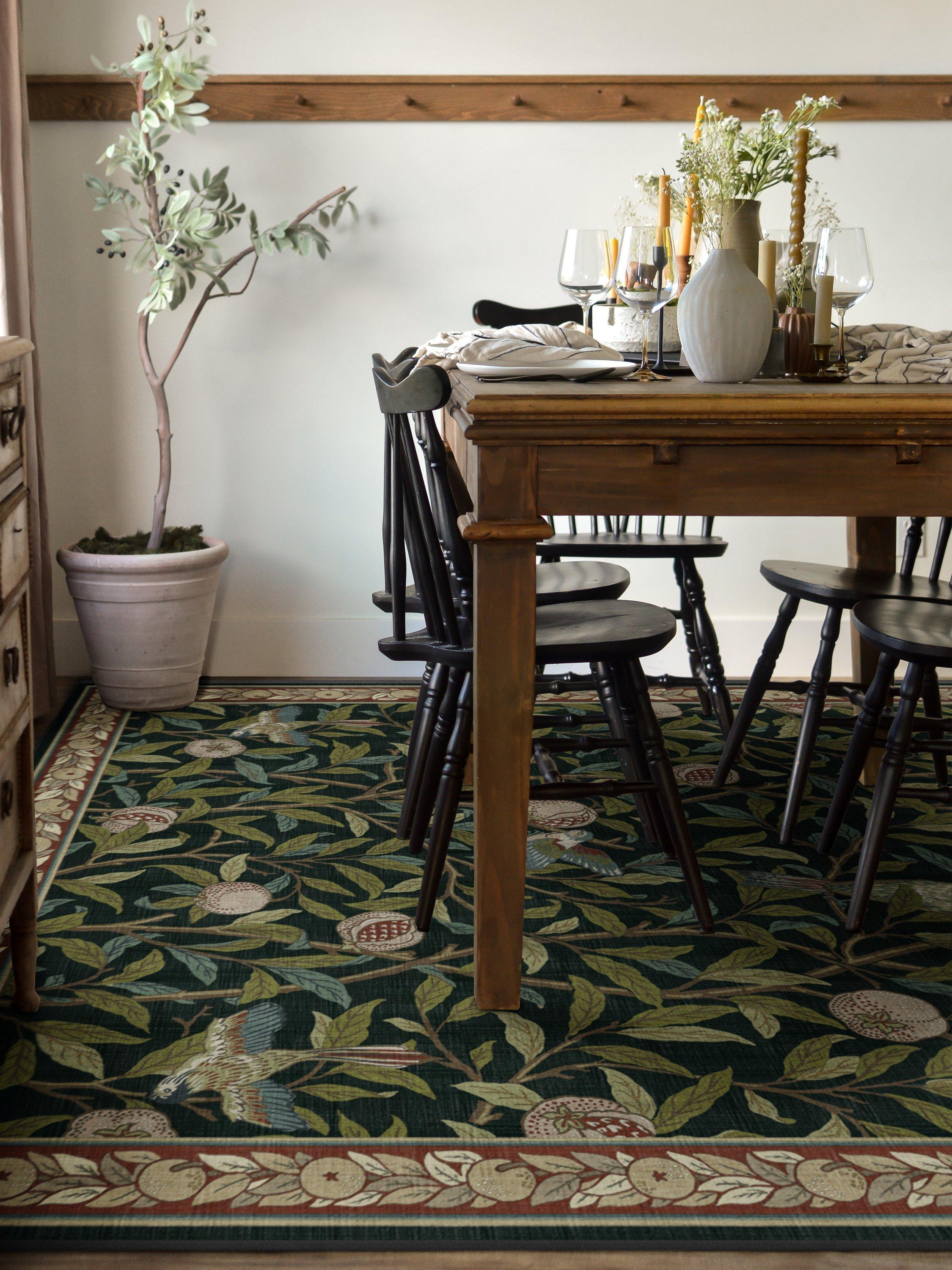 Ruggable Morris & Co bird rug, washable, imported from the UK