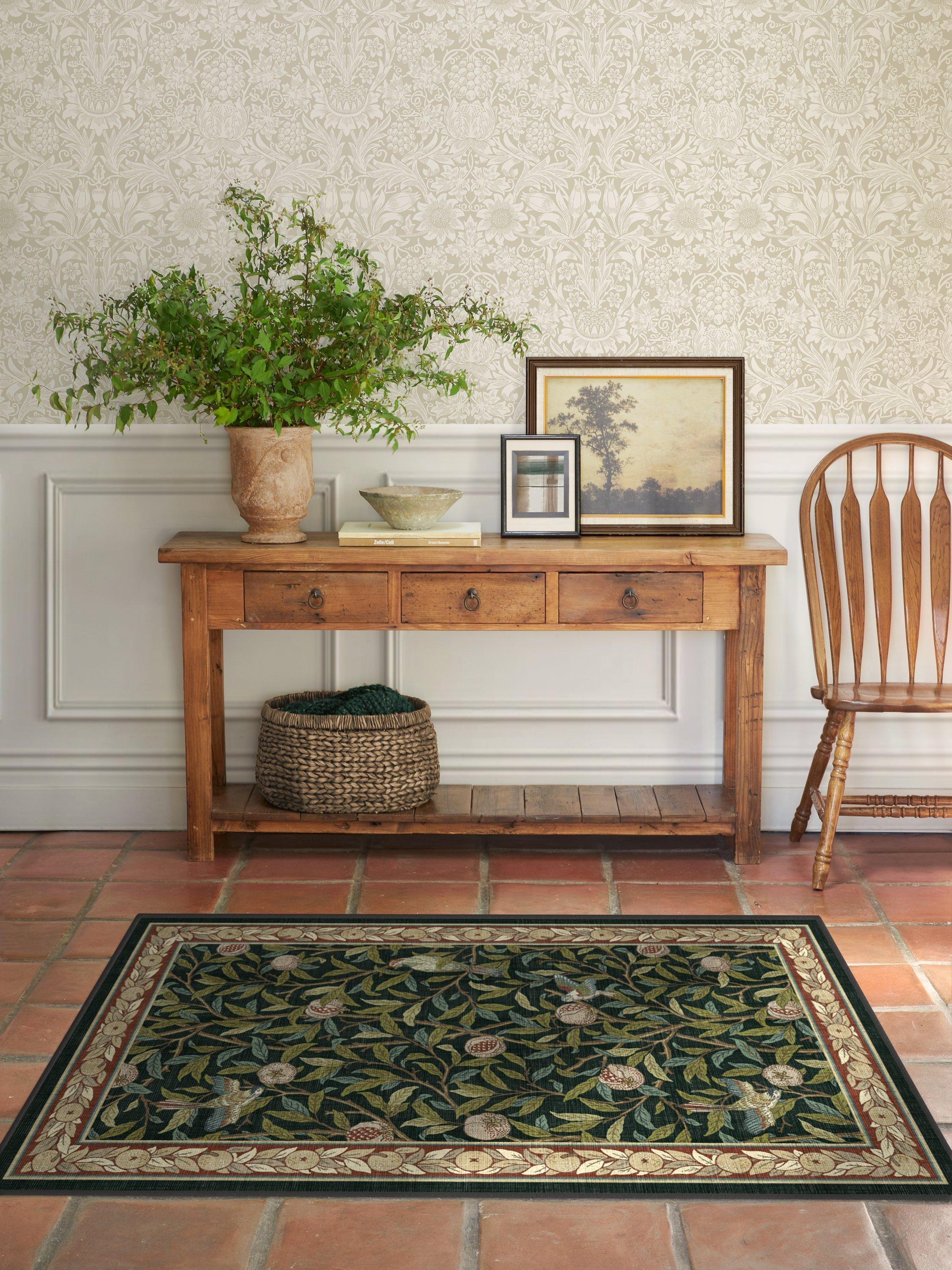 Ruggable Morris & Co bird rug, washable, imported from the UK