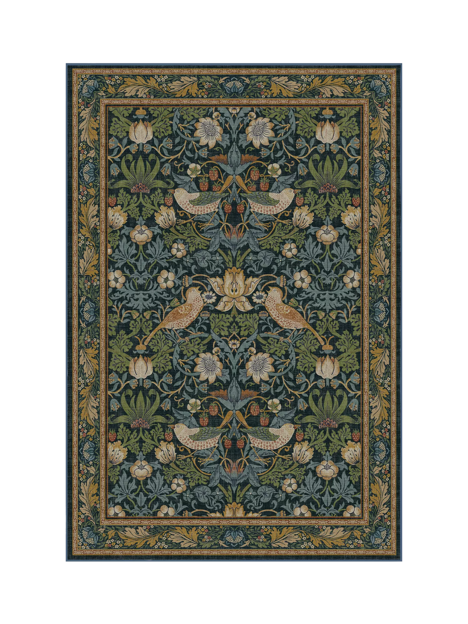Ruggable x Morris & Co. Strawberry Thief Washable Rug 90 x 60cm
