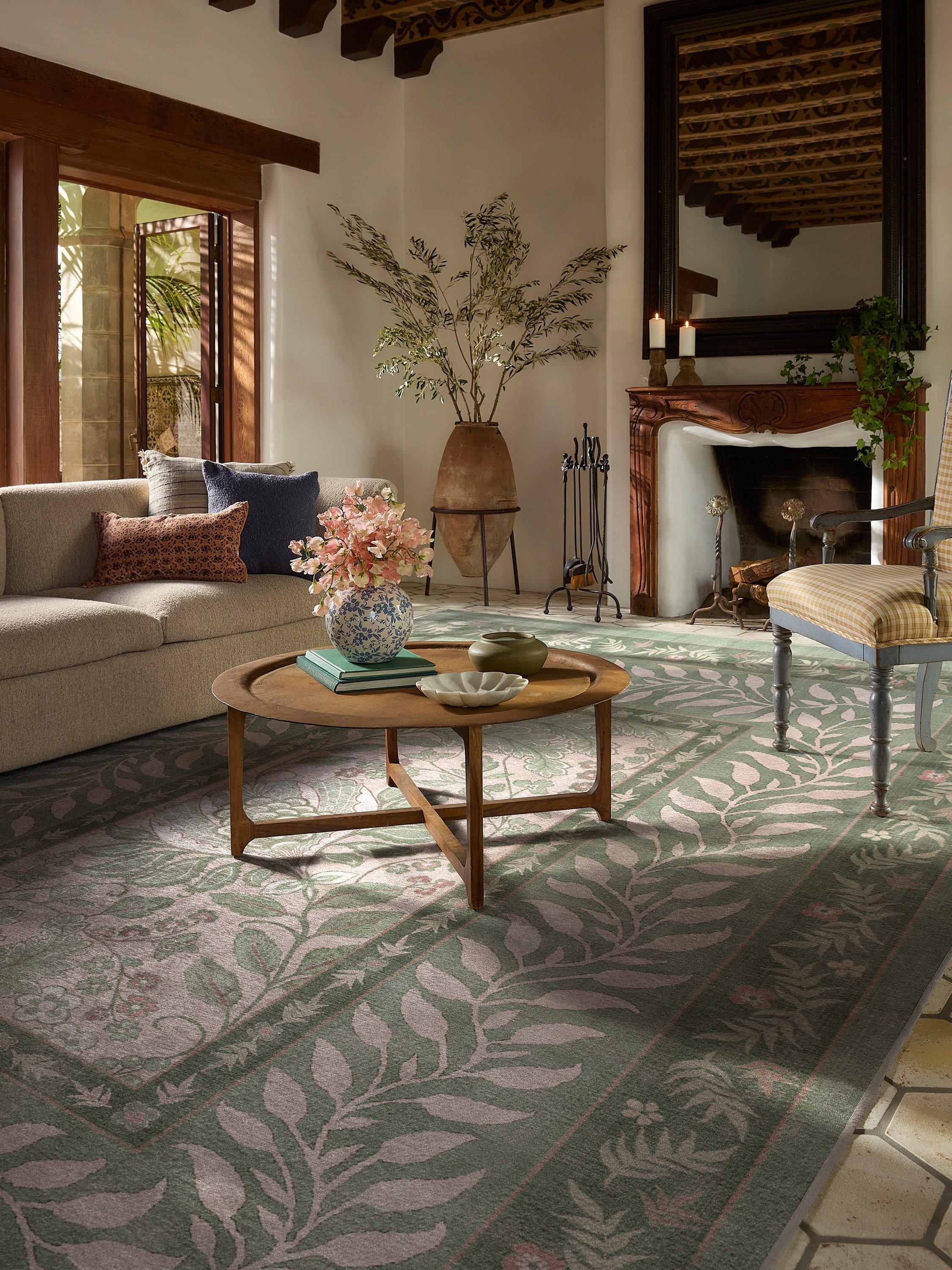 Ruggable Provence rug in sage, 90x60cm, imported from the UK