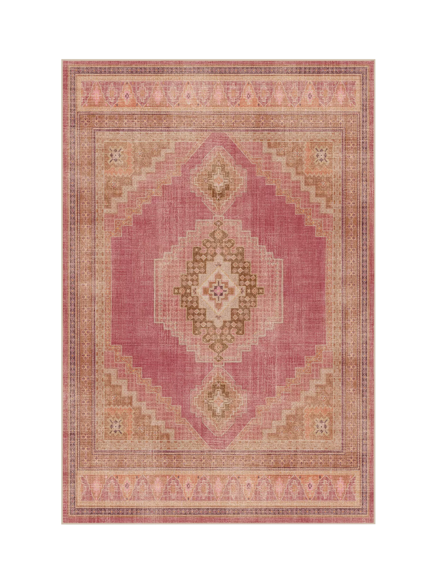 Ruggable Rayne Rug, Pink/Orange, L90 x W60cm