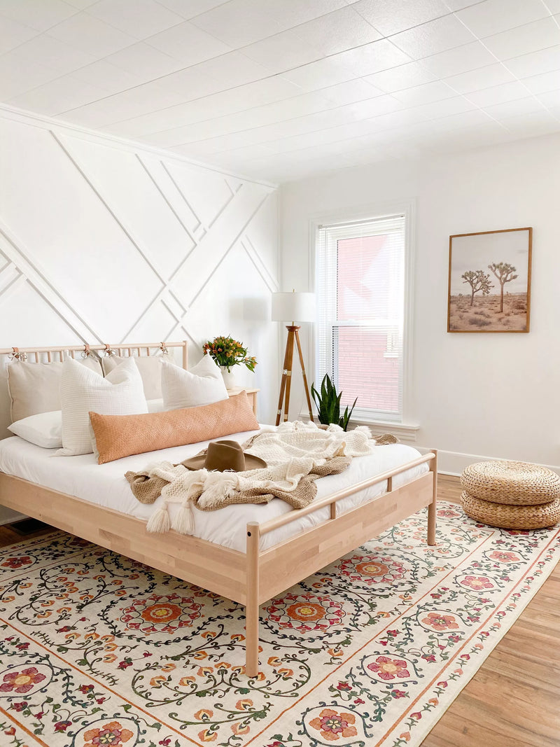 Ruggable Suzani coral floral rug 60x90cm (British brand)