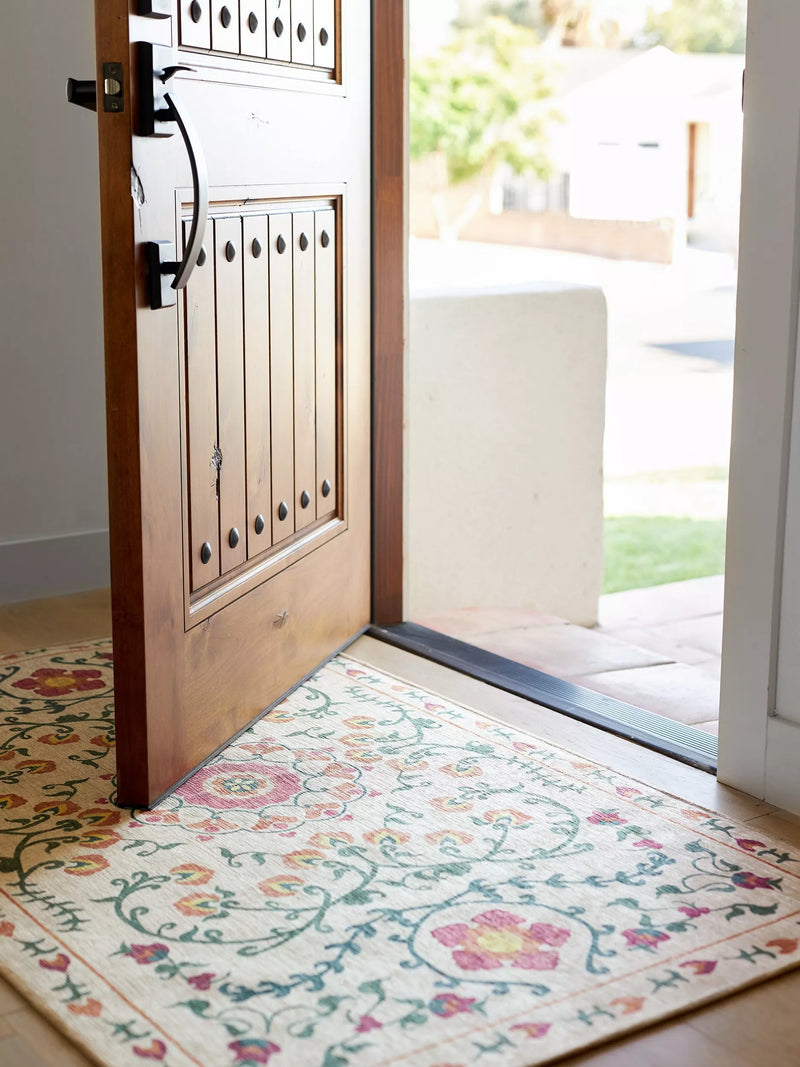 Ruggable Suzani coral floral rug 60x90cm (British brand)