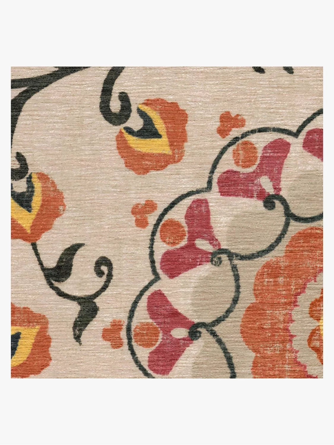 Ruggable Suzani coral floral rug 60x90cm (British brand)