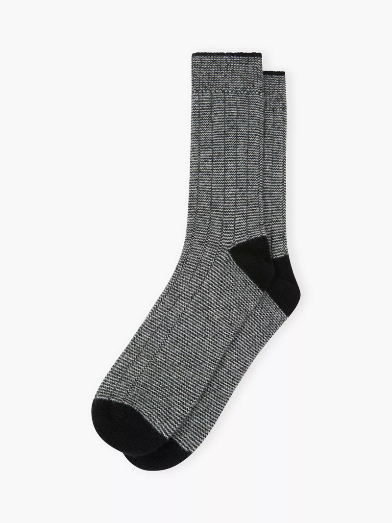 Brora stripe cashmere crew socks, British brand