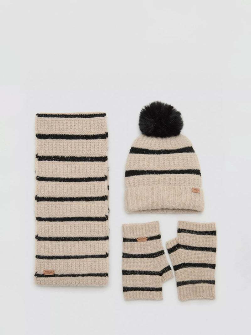 Mango kids striped scarf light brown - British product