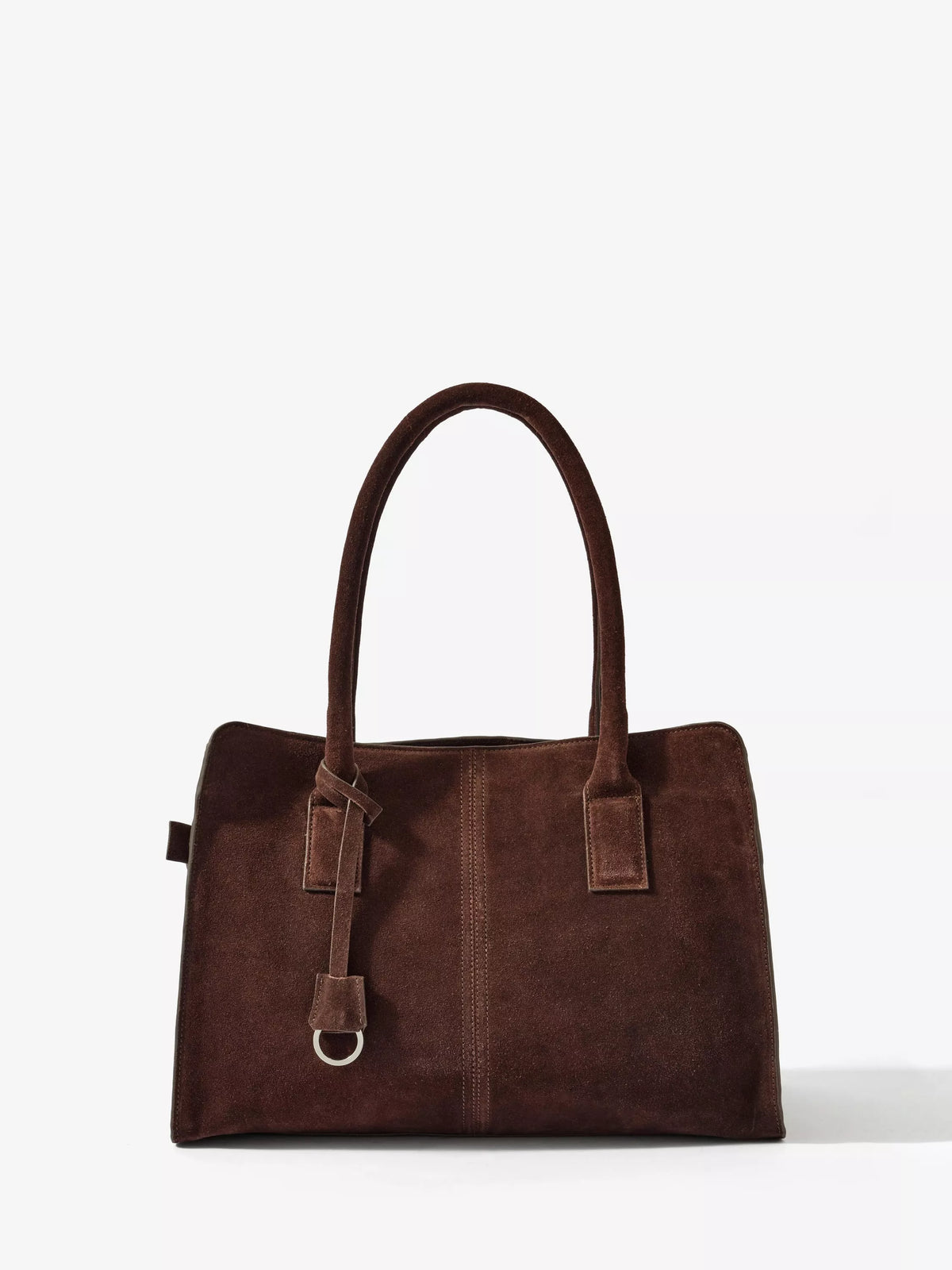 Mint Velvet suede tote bag with leather and cotton lining - British product