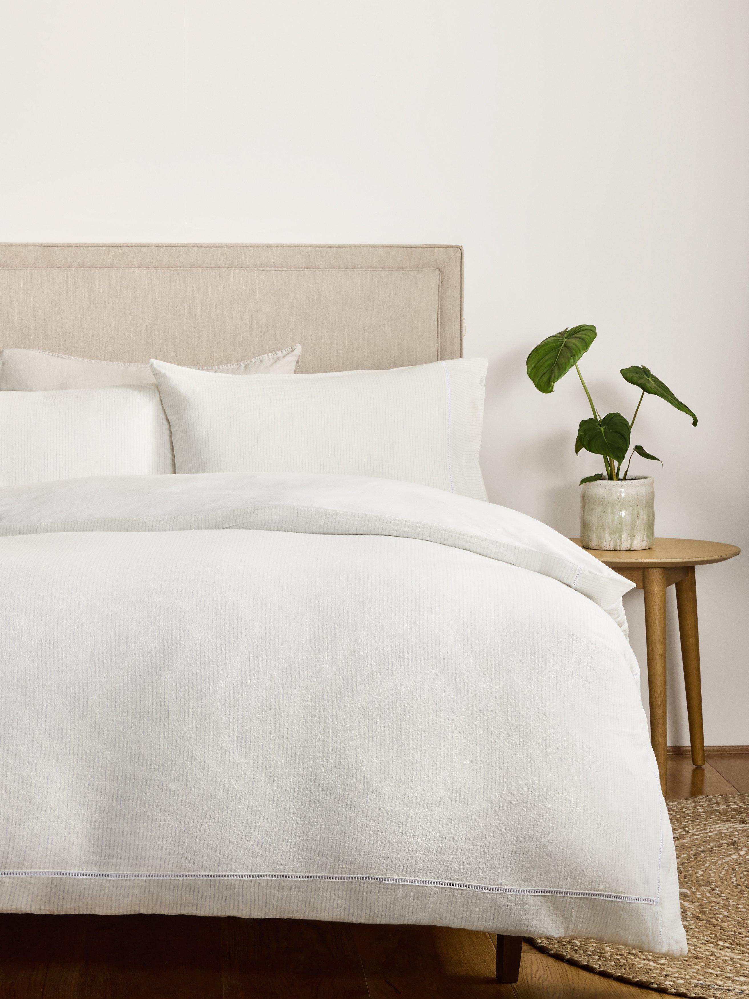 John Lewis Blakeney double duvet cover set washed cotton weave - British product