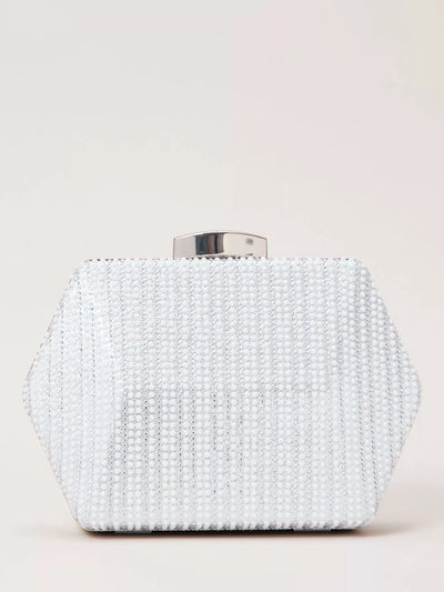 John Lewis Phase Eight Sparkle Clutch Bag, Silver- Buy online at McGrocer