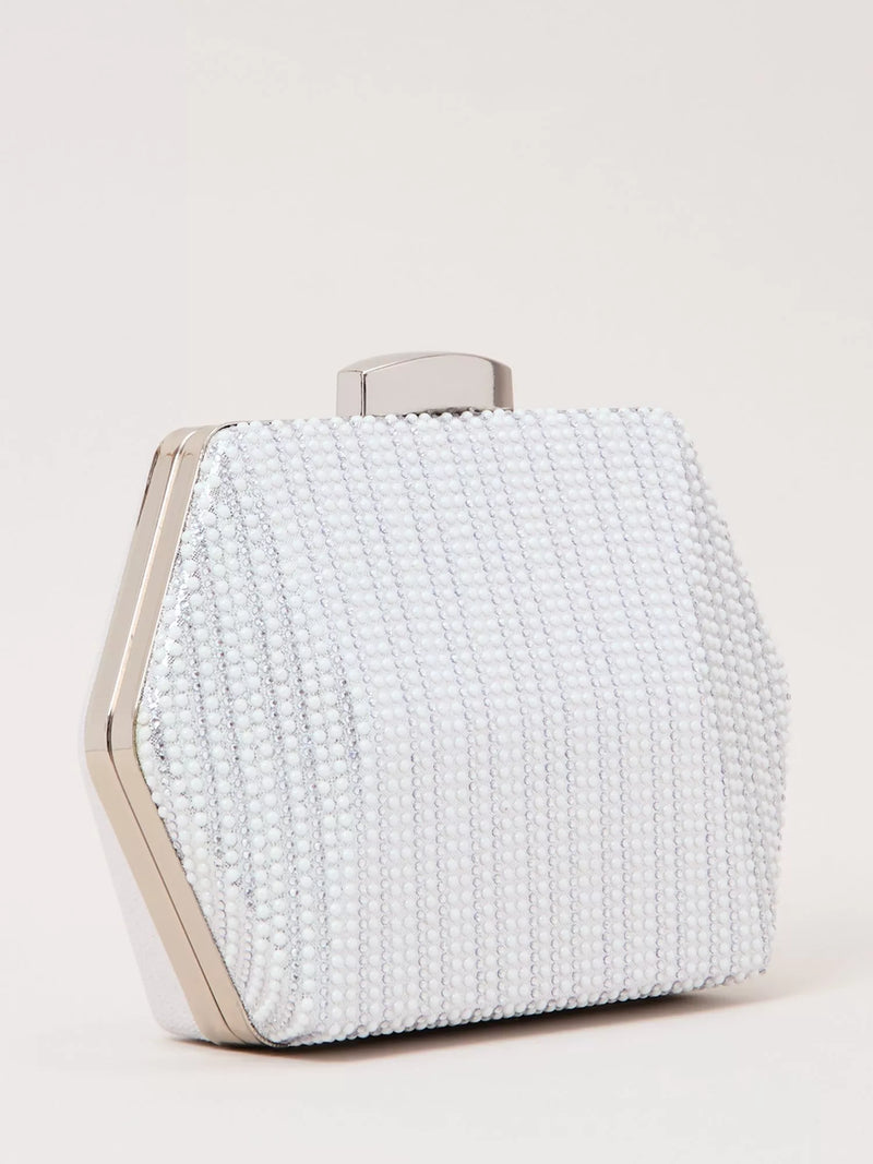 Phase Eight sparkle silver clutch bag (British brand)