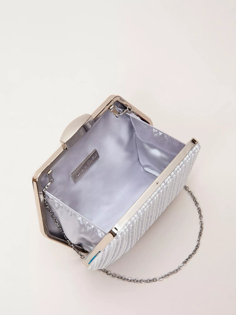 Phase Eight sparkle silver clutch bag (British brand)