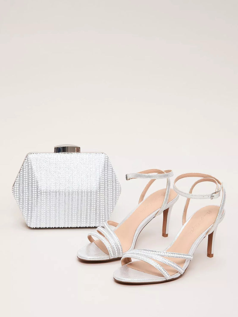 Phase Eight sparkle silver clutch bag (British brand)