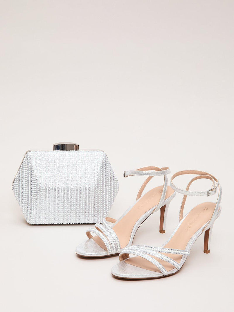 Phase Eight sparkle silver clutch bag (British brand)